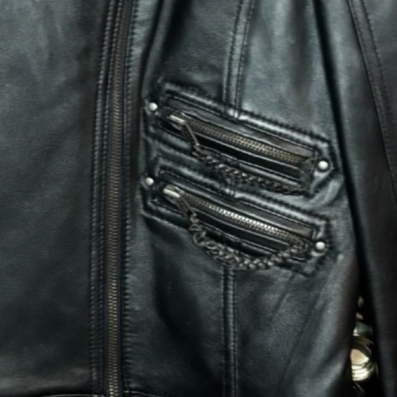 Street Legal Ladies Black Leather Jacket Large Black Leather Moto Jacket - Picture 6 of 13